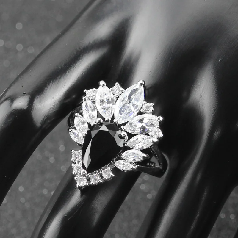 Для женщин Свадебные украшения набор для 925 Серебряный Цвет штамп черный