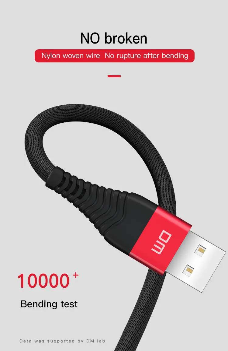 DM SL001 USB кабель для iPhone x xr xs зарядный кабель для iPhone 8 7 6 6s plus USB кабель для передачи данных Шнур для телефона адаптер