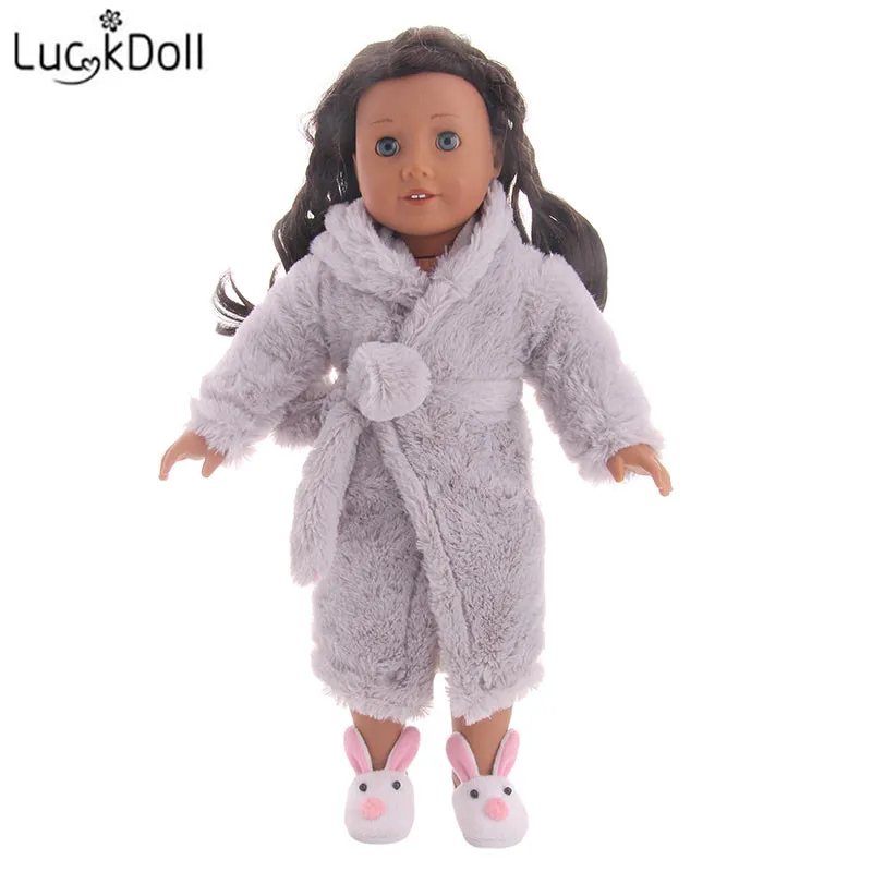 LUCKDOLL мягкие пижамы Ночная рубашка подходит 18 дюймов Американский 43 см Детские аксессуары для кукол, игрушки для девочек, поколение, подарок на день рождения - Цвет: n474