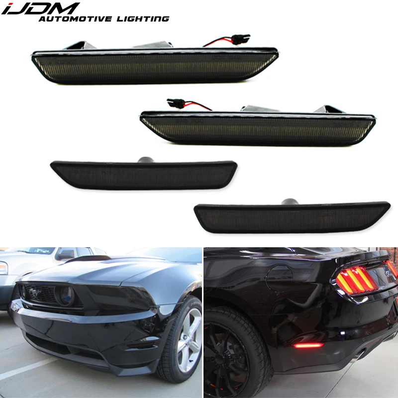 IJDM для автомобиля Mustang светодиодный Янтарный/Красный Полный Боковой габаритный