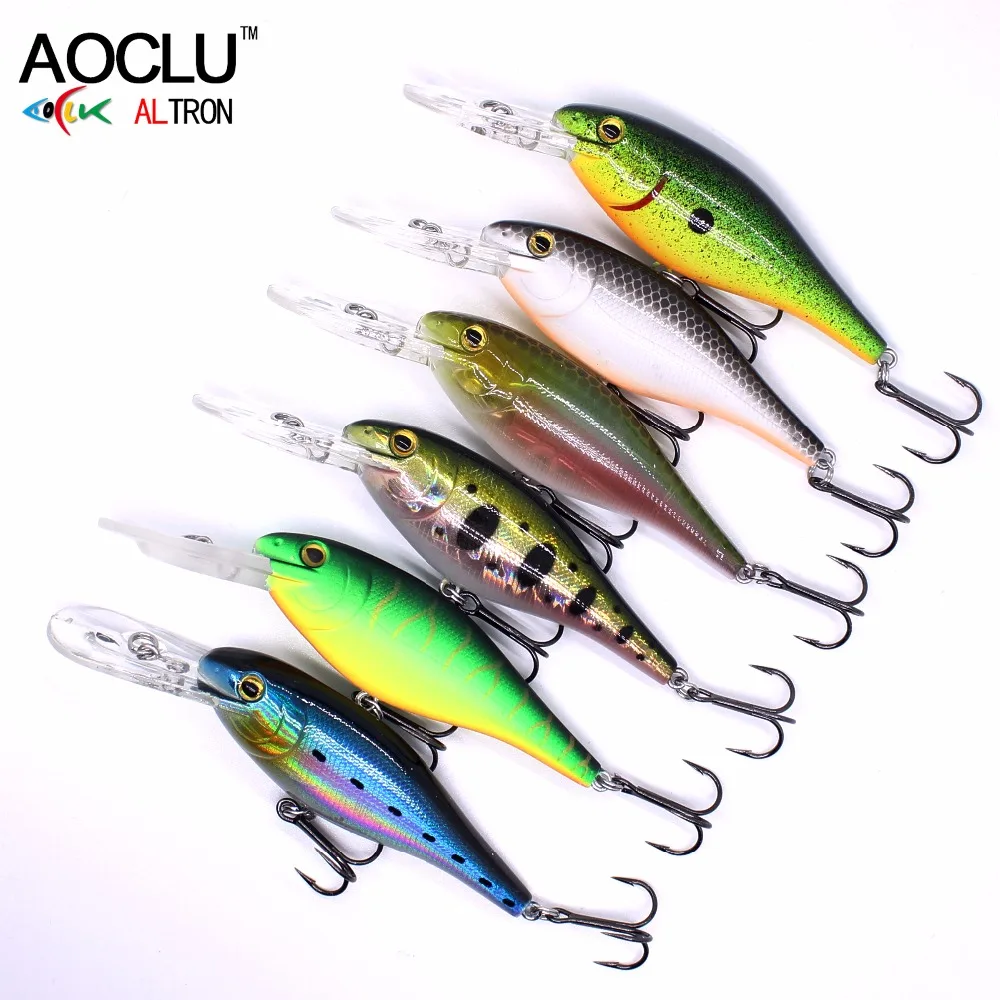 2018 AOCLU Новинка 6 шт./лот воблер 70 мм 8 г плавающая жесткая Приманка Minnow кривошипная