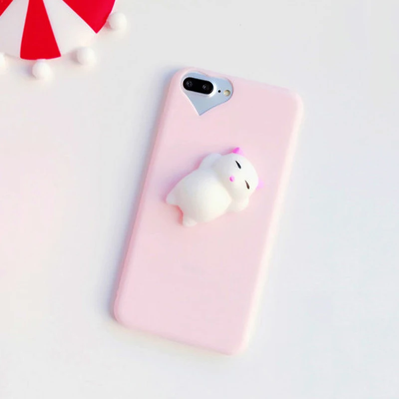 Pink Case 3D Cat Персонализированный 3D чехол для мобильного телефона для iPhone 6S чехол s антистресс сердце отверстие мягкие игрушки чехол для iPhone 6 7 8 Plus - Цвет: Pink Case 3D Cat