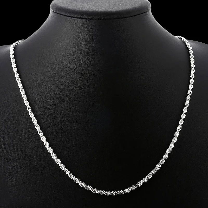 Lostpiece Мода 2017 г. Для мужчин стерлингового серебра 925 Цепочки и ожерелья витая
