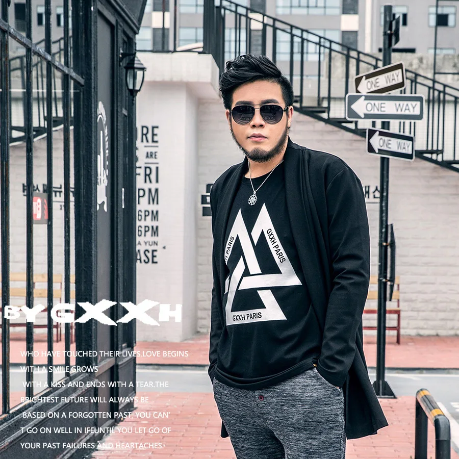 Черный мужской Тренч весенний корейский модный приталенный Coatharajuku свободная