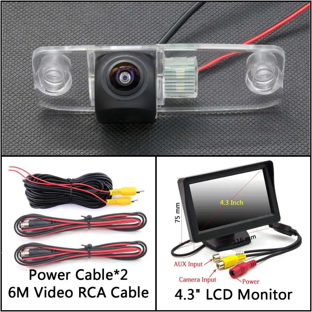 Cam Add 4.3 inch LCD 175 градусов HD резервная камера заднего вида для KIA Ceed Carens Rondo Mohave Borrego автомобильный монитор парковки ночного видения - Название цвета: Cam Add 4.3 inch LCD