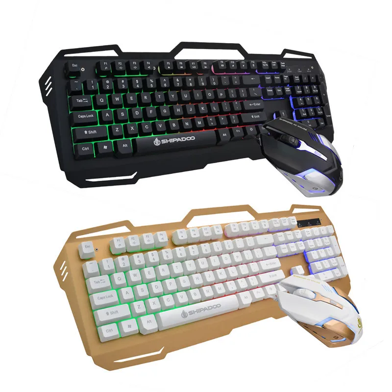 Gaming Keyboard Wired USB Gamer mouse combo 104 Keys Metal Panel Floating Backlit with English for Home Game Office PC | Компьютеры и