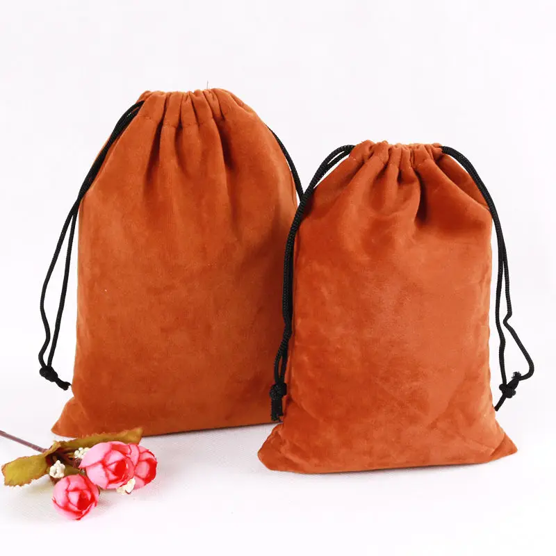 Wholesale Nice Velvet Bags Jewelry Pouches Lake Velvet Gift Bags 5x7 7x9 9x12 15x20cm Sizes for Necklace Bracelet Earring Rings - Цвет: Brown