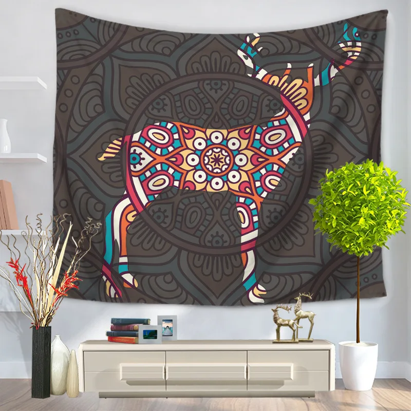 Животный узор гобелен Пикник коврик для йоги полиэстер настенный домашний декор