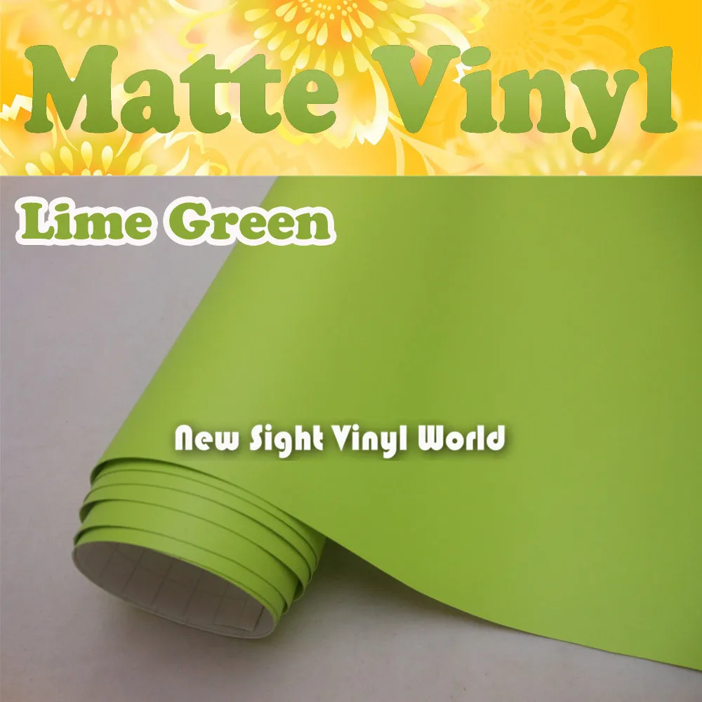 High Quality Matte Lime Green Vinyl Wrap Film Air Free Bubble Car Wrapping Size: 1.52*30m/Roll | Автомобили и мотоциклы