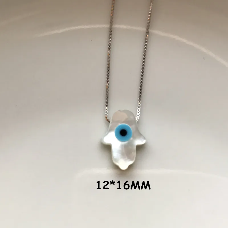 hamsa eye silver Marquis/синий круглый/рыба/Хамса синий Кошачий глаз Швабра оболочки с 925 пробы серебряные ювелирные изделия Pendan Цепи чокер Подвески ожерелье - Окраска металла: hamsa eye silver
