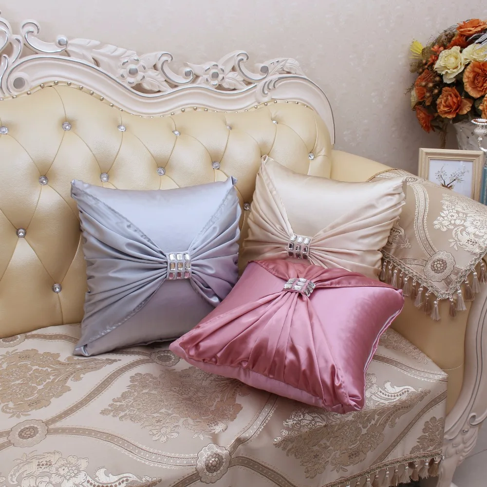 Креативные diy квадратные атласные подушки с пайетками, домашний текстиль 45*45 см, Современная подушка для дивана, поясная подушка, домашний декор для автомобиля