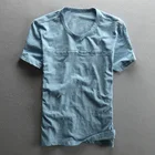 Мужская Тонкая дышащая футболка из бамбукового хлопка, мягкий пуловер, мужская летняя однотонная Повседневная прямая футболка с круглым вырезом и коротким рукавом