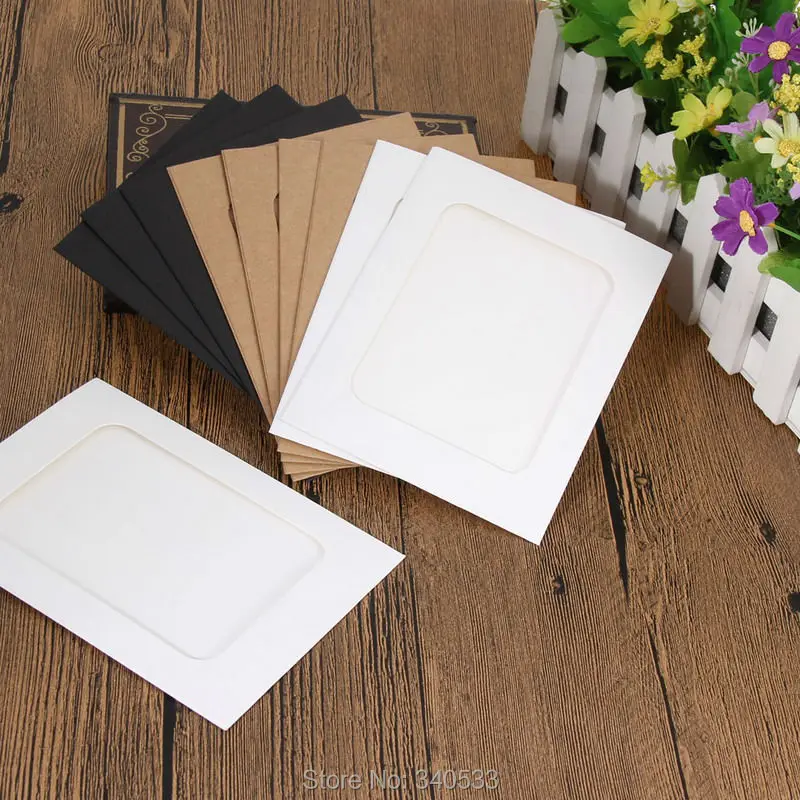 10 шт DIY крафт-бумага фоторамка 3-7 дюймов подвесная настенная рамка для фотографий и картин крафт-бумага с зажимами и веревкой для семейной памяти