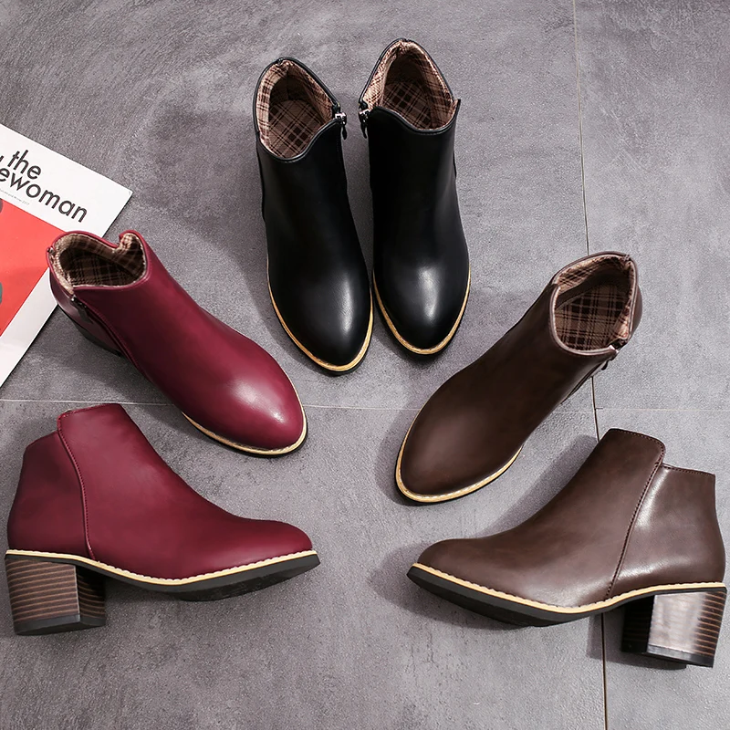 Женские кожаные ботинки на высоком каблуке SEGGNICE коллекция 2019 года Модные
