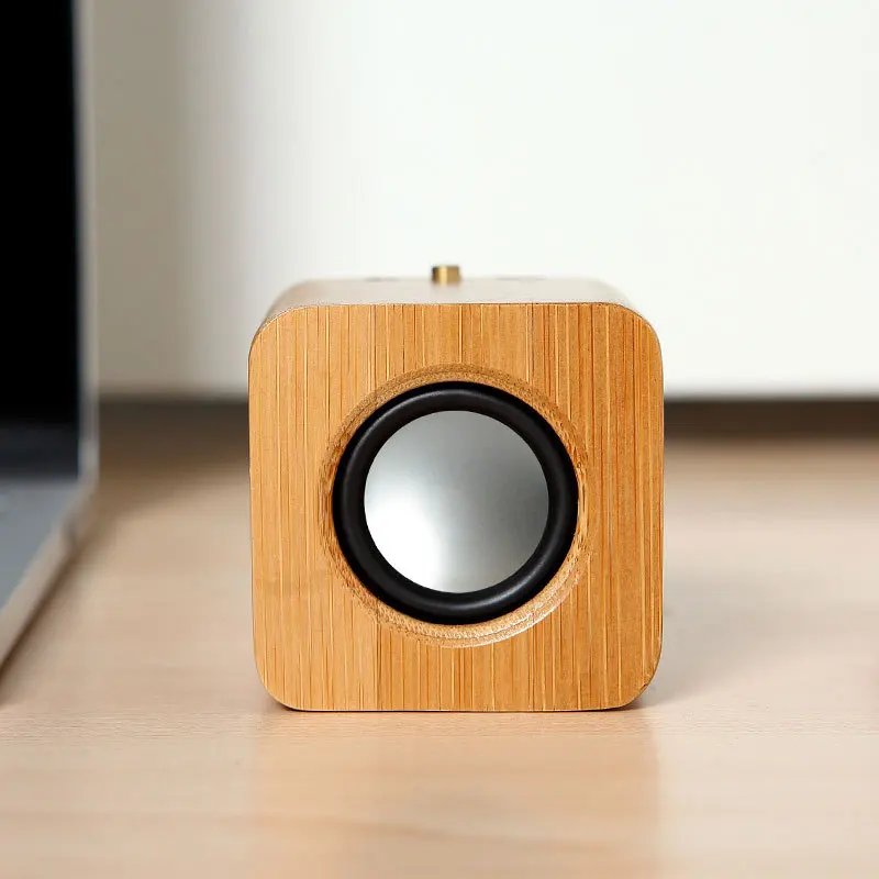 Мини Bluetooth Колонка Techase Bamboo проводная + беспроводная Портативная колонка с