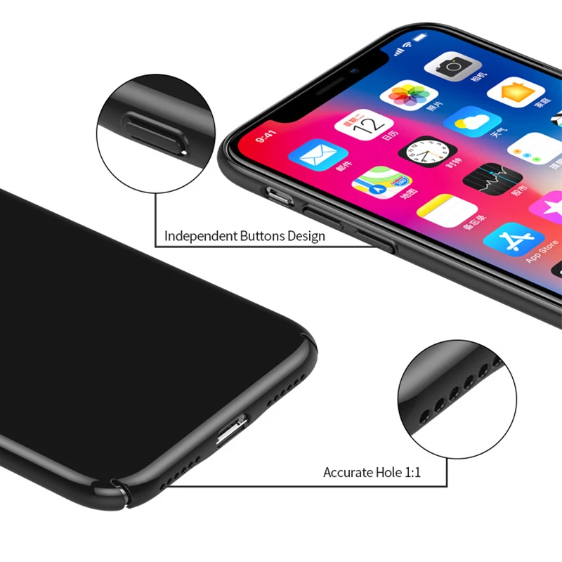Чехол для телефона Essager iPhone X 10 8 7 Plus закаленное стекло + Жесткая защитная задняя