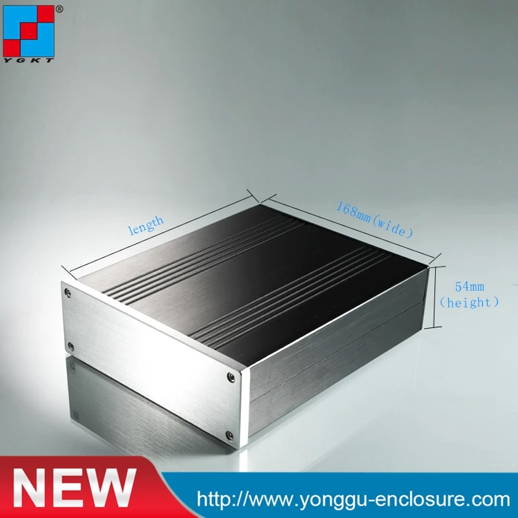 

168*54-200mm (WxH-D)aluminium case diy black anodized aluminum housing