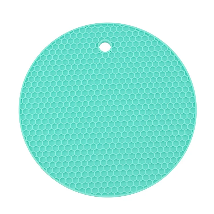 Cyan Blue 18/14 см круглый термостойкий силиконовый коврик для напитков чашки подставки Нескользящие горшок держатель Настольная кухонная салфетка-подставка аксессуары Onderzetters - Цвет: Cyan Blue