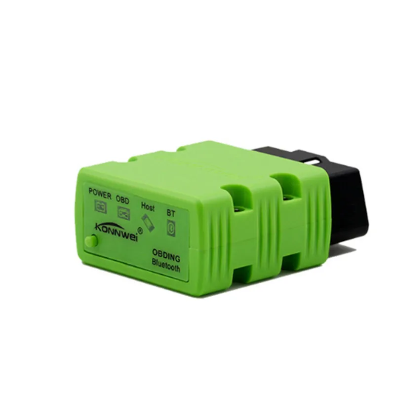 Green KONNWEI KW902 Bluetooth ELM327 V1.5 PIC18F25K80 ЧИП, OBDII считыватель ошибок ELM 327 диагностический сканер, работает с Android PC 16Pin - Цвет: Green