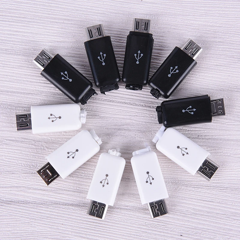 10 шт./компл. 4 в 1 DIY микро USB сварочный Тип Мужской pin разъем пластиковый чехол