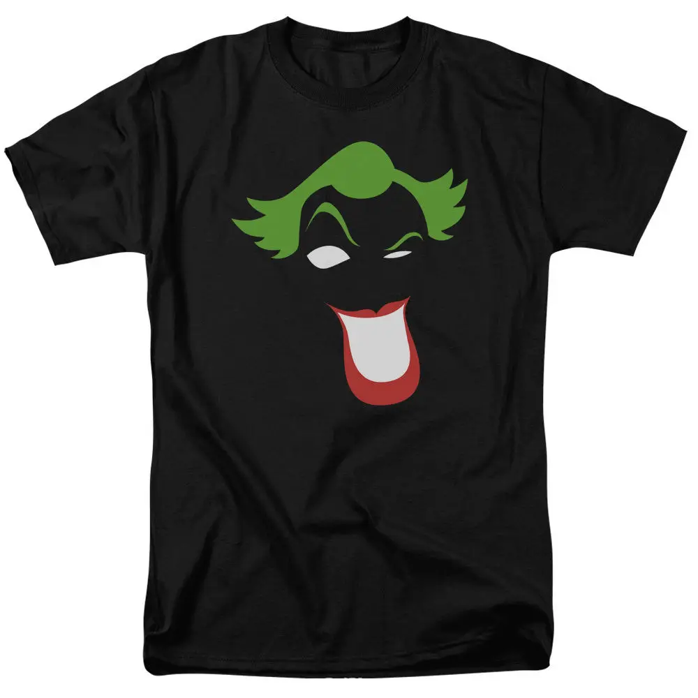 Batmen джокер лицо упрощенный улыбка волосы лицензированный взрослых Футболка все