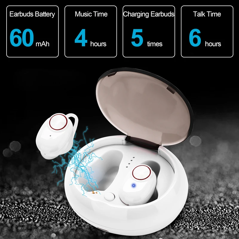 Мини BTH V5 TWS Bluetooth v4.2 наушники гарнитура беспроводные стерео бас с микрофоном для