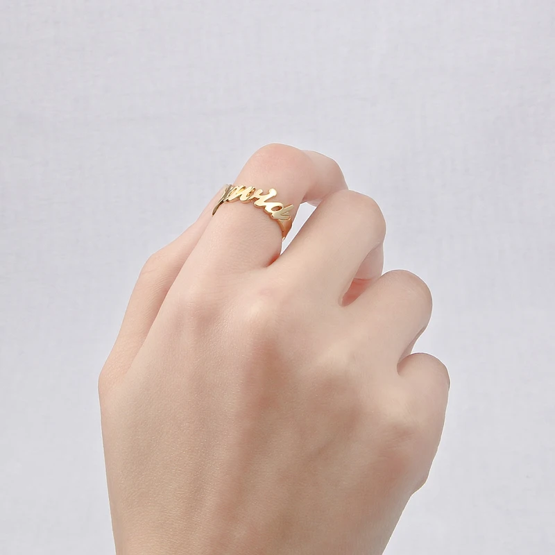 Модная Личность пользовательское имя кольцо клиента diy слова благословения