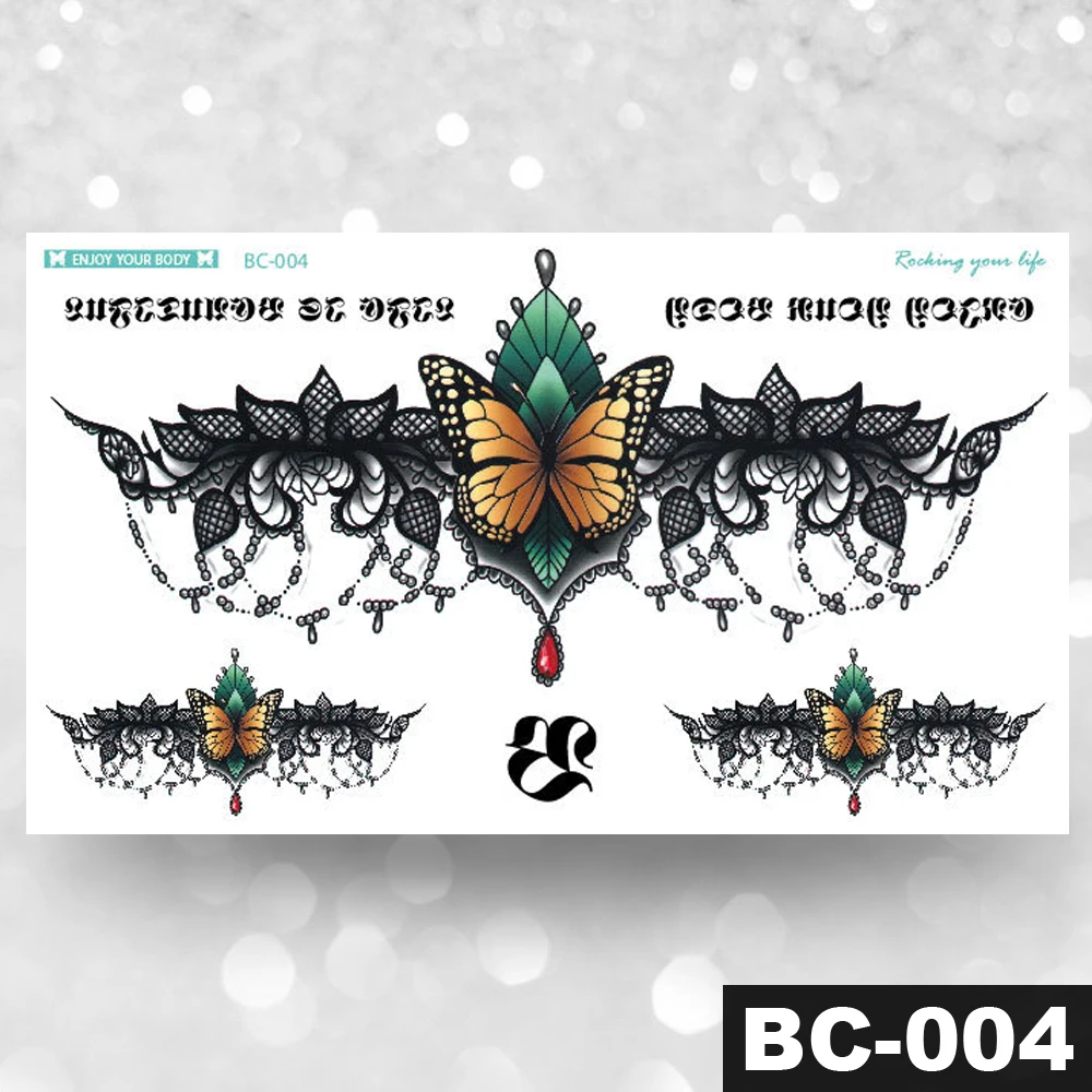 20 видов конструкций 1 лист для грудной клетки татуировки Временные