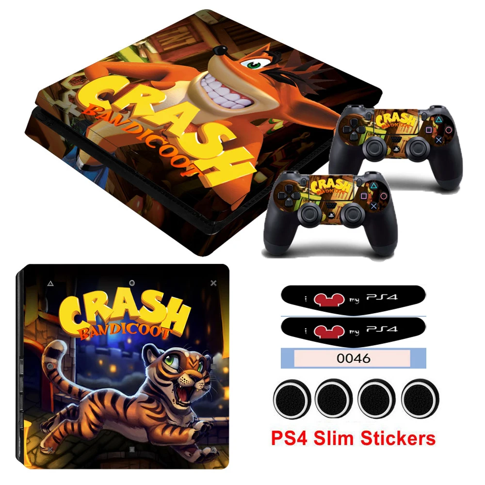 Горячая Crash Bandicoot N кожа Наклейка Обложка для Playstation 4 Slim PS4 Slim консоль наклейки и наклейки 2 контроллеров
