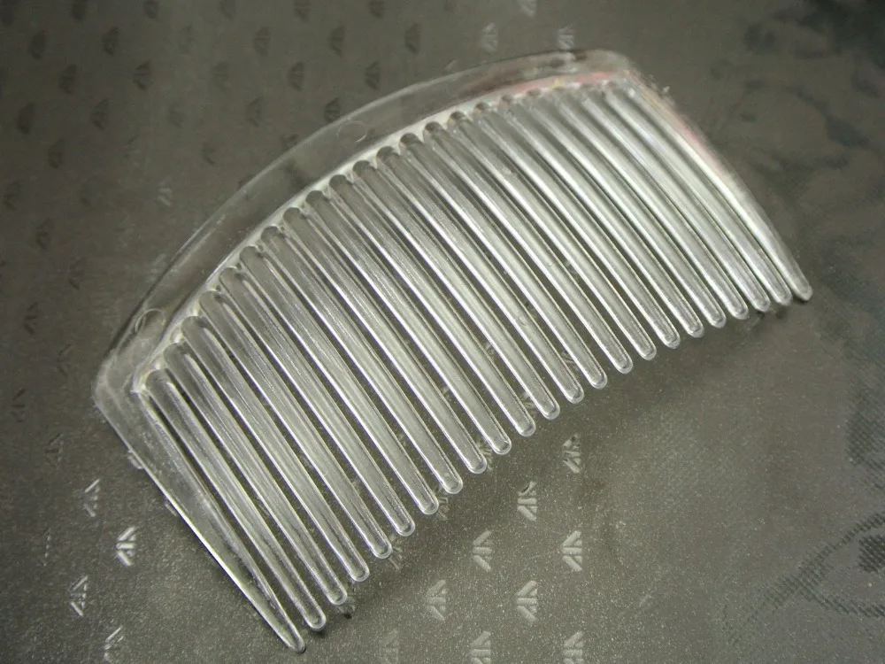 

10 Clear Plastic Smooth Hair Clips Side Combs Pin 82X50mm for Ladies