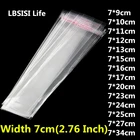 LBSISI Life 1000 шт 7 см Прозрачные самоклеющиеся пакеты Opp поли прозрачные пищевые конфеты подарочная упаковка для ювелирных изделий длинное перо пластиковый пакет