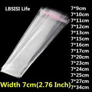 LBSISI Life 1000 шт 7 см Прозрачные самоклеющиеся пакеты Opp поли прозрачные пищевые конфеты подарочная упаковка для ювелирных изделий длинное перо пластиковый пакет