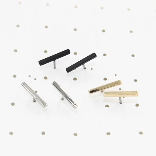 Серьги-пусеты T в форме золотого черного серебряного цвета 2 шт./лот украшения из