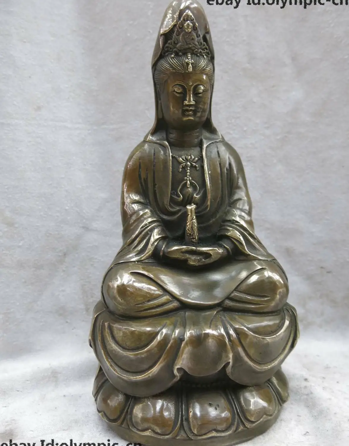 Фото 9 &quotвырезанная латунная фигурка из Китая медь буддизм Kwan yin скульптура Будды