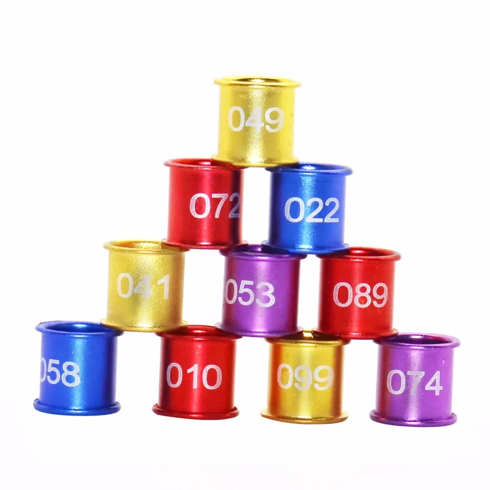 Цифровые Алюминиевые кольца для ног диаметр 8 мм 100 шт. голубей домашних животных