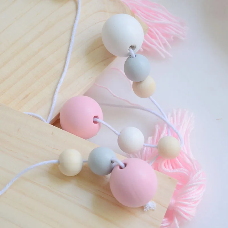 Декор для дома в скандинавском стиле индивидуальные круглые деревянные бусины +