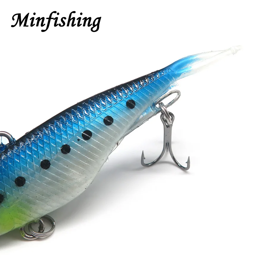 Minfishing 1 Piece Soft Fishing Lures Jig Head Artificial Bait VIB Wobbler 20g with 2 Sharp Hooks | Спорт и развлечения