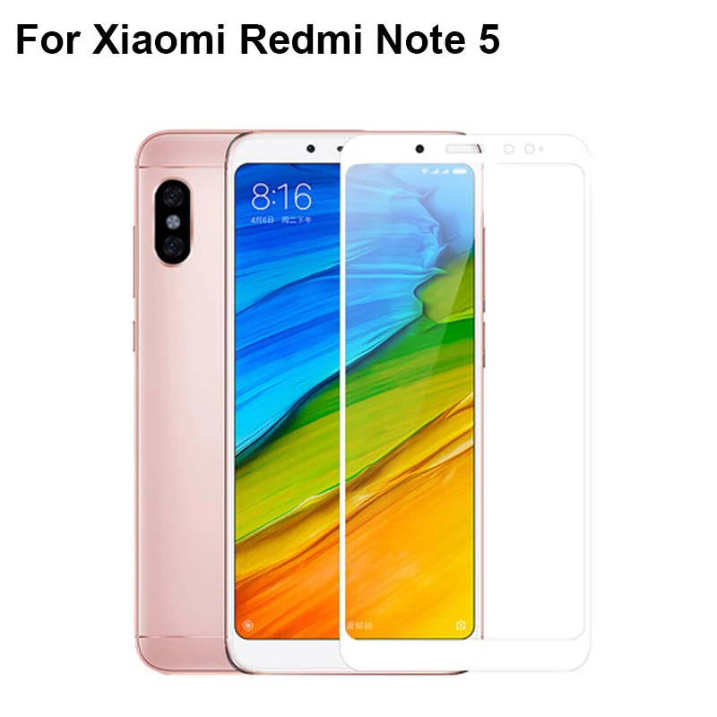 Черно-белое ультратонкое закаленное стекло 9H для Xiaomi Redmi Note 5 Note5 крышка телефона