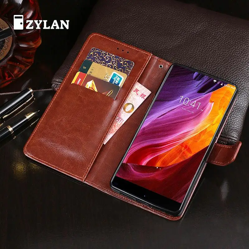 Кожаный чехол книжка ZYLAN для Vkworld Mix Plus из ТПУ с откидной крышкой и подставкой