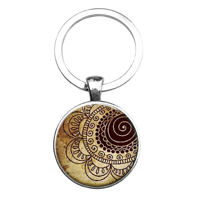 Брелок для ключей с мандалой Будда Йога Священная геометрия новый