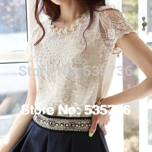 2017 Горячая Женская мода Элегантный Бисер Кружева вышитые Формальные Топы и