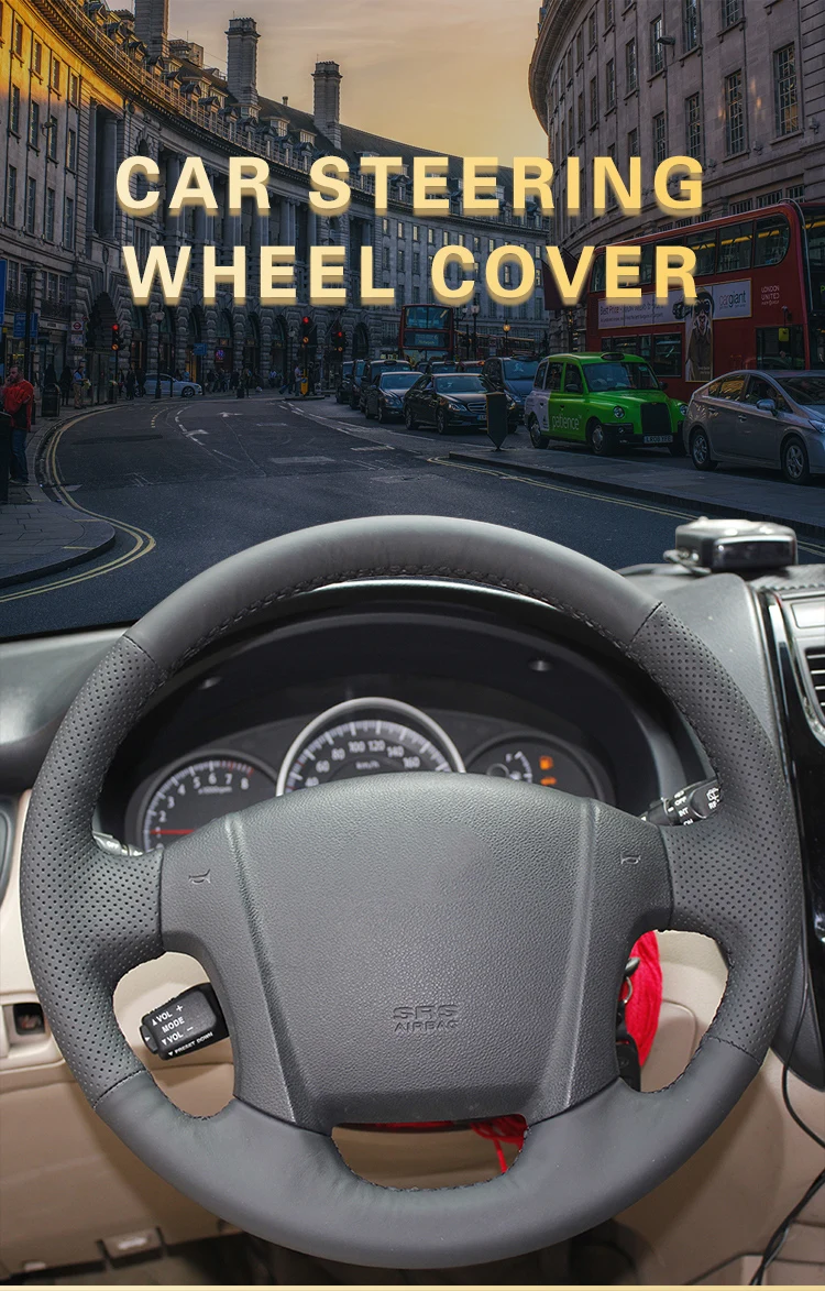 Чехлы рулевого колеса автомобиля для Kia Sportage 2 2005-2010 2009 Sportage ручные крышки Прошитые Авто оплетка на руль