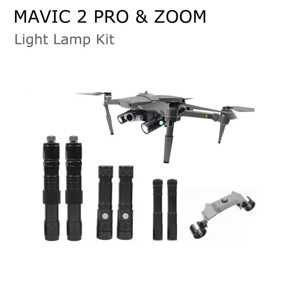 Дополнительно DJI Мавик 2 флэш-светодиодный Filght свет лампы Комплект с Landing Шестерни для DJI Мавик 2 Pro& Zoom Drone аксессуары