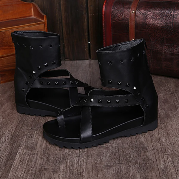 Мужские сандалии гладиаторы в стиле панк Christia Bella коричневые повседневные