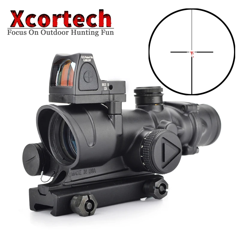 Тактический ACOG 4x32 красный прибор ночного видения для освещения прицельная сетка для прицела с рефлекторной регулируемой мин красной точки зрения для страйкбола охоты