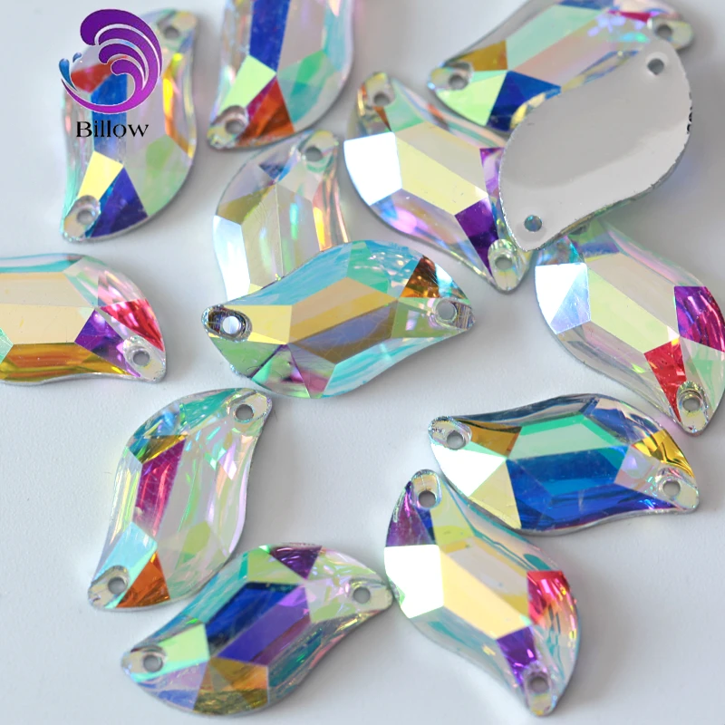 S Shape стразы Sew On Rhinestones Resin Crystal AB Sewing Stones With 2 Hole for Wedding Dress B3141 | Дом и сад