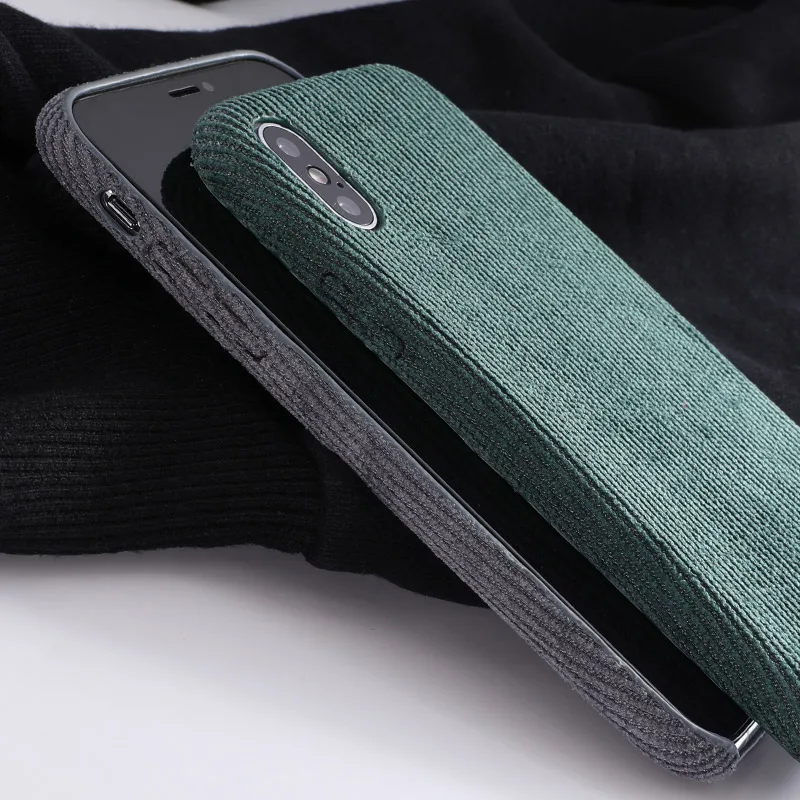 Cloth Texture Soft case For iphone 7 8 6 6s plus Case X Xs max XR Ultra Thin Canvas Grid Pattern Phone cases |