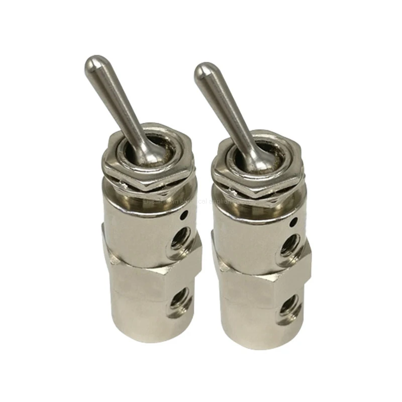 

4.5mm Thread 2 Position 5 Way Cylindrical Mechanical Air Pneumatic Valve switch TAC2-4V