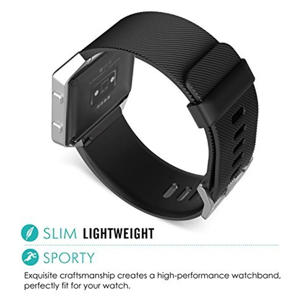 TORQUILA Soft Silicone Strap for Fitbit Blaze Smart Fitness Watch Adjustable Breathable Replacement Light Weight Sport Band | Наручные