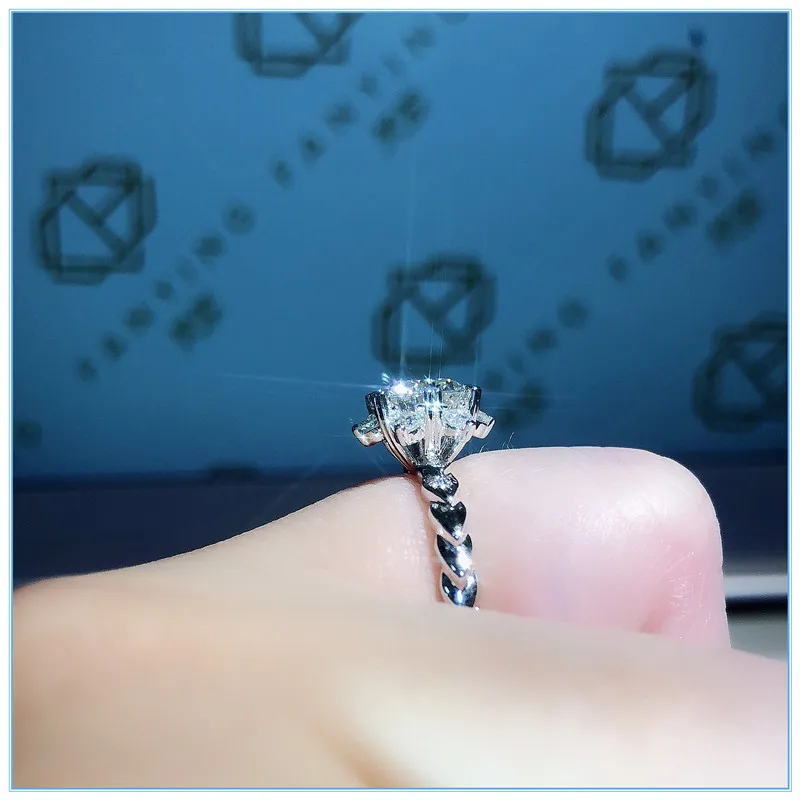100% 18K 750Au Золотое кольцо с бриллиантом Moissanite обручальное D цвета VVS национальным